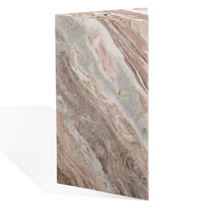 Safavieh Leahbryanna Triangle Marble Drink Table - Chic Accent Piece For Modern Living Spaces And Decor White ,Brown Marble Sfv9751b