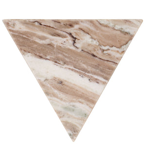 Safavieh Leahbryanna Triangle Marble Drink Table - Chic Accent Piece For Modern Living Spaces And Decor White ,Brown Marble Sfv9751b