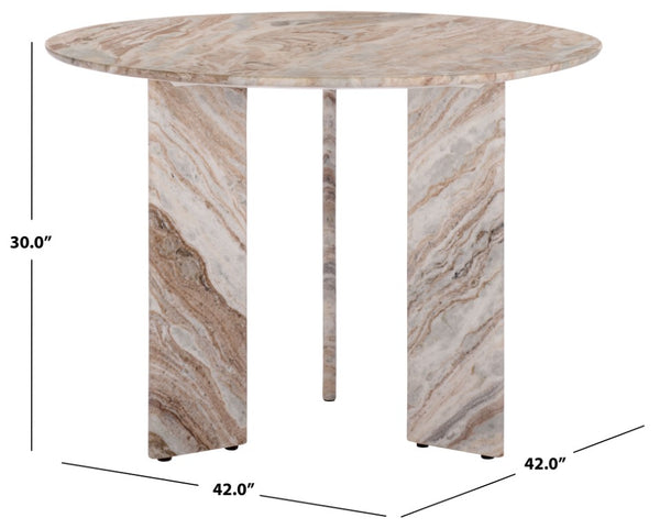 Safavieh Bindi Square Marble Top Dining Table with Tripod Wood Base Seats Four SFV9752A-2BX
