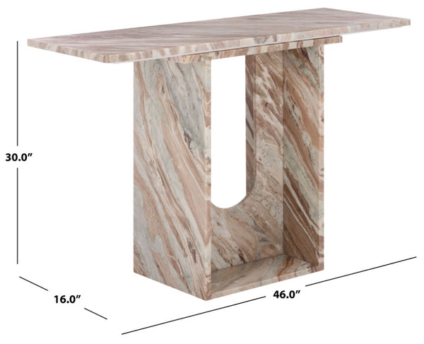 Safavieh Tobilyn Genuine Marble Top Console Table for Entryway Hallway or Living Room Wall SFV9753A-2BX