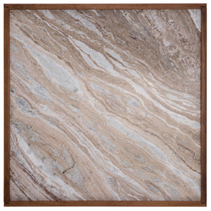 Safavieh Jaslina Marble Top Square Coffee Table - Elegant Dark Walnut & Brown Design For Chic Living Spaces Dark Walnut ,Brown Marble ,Wood Sfv9754a-2bx