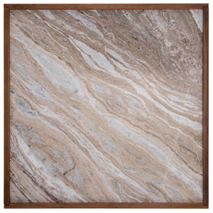 Safavieh Jaslina Marble Top Square Coffee Table - Elegant Dark Walnut & Brown Design For Chic Living Spaces Dark Walnut ,Brown Marble ,Wood Sfv9754a-2bx