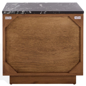 Safavieh Lilybelle Marble Top Nightstand With 2 Drawers - Elegant Walnut & Black Design For Stylish Storage Walnut ,Black Marble ,Wood Sfv9755a