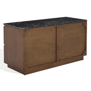 Lilybelle Marble Top 4-Drawer Dresser — Elegant Walnut Veneer, Durable Marble Surface, Ample Storage
