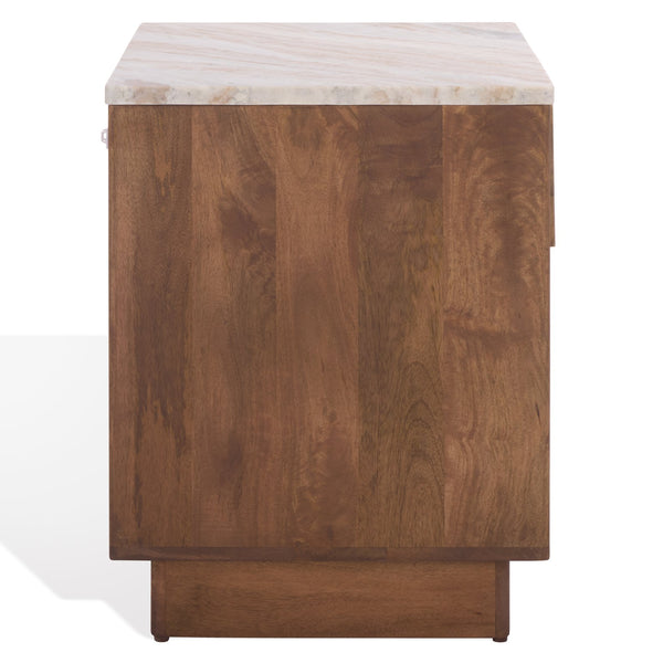 Safavieh Paxter Marble Top Nightstand - Elegant Bedroom Furniture For Timeless Sophistication And Style Walnut ,White Marble ,Wood Sfv9758a