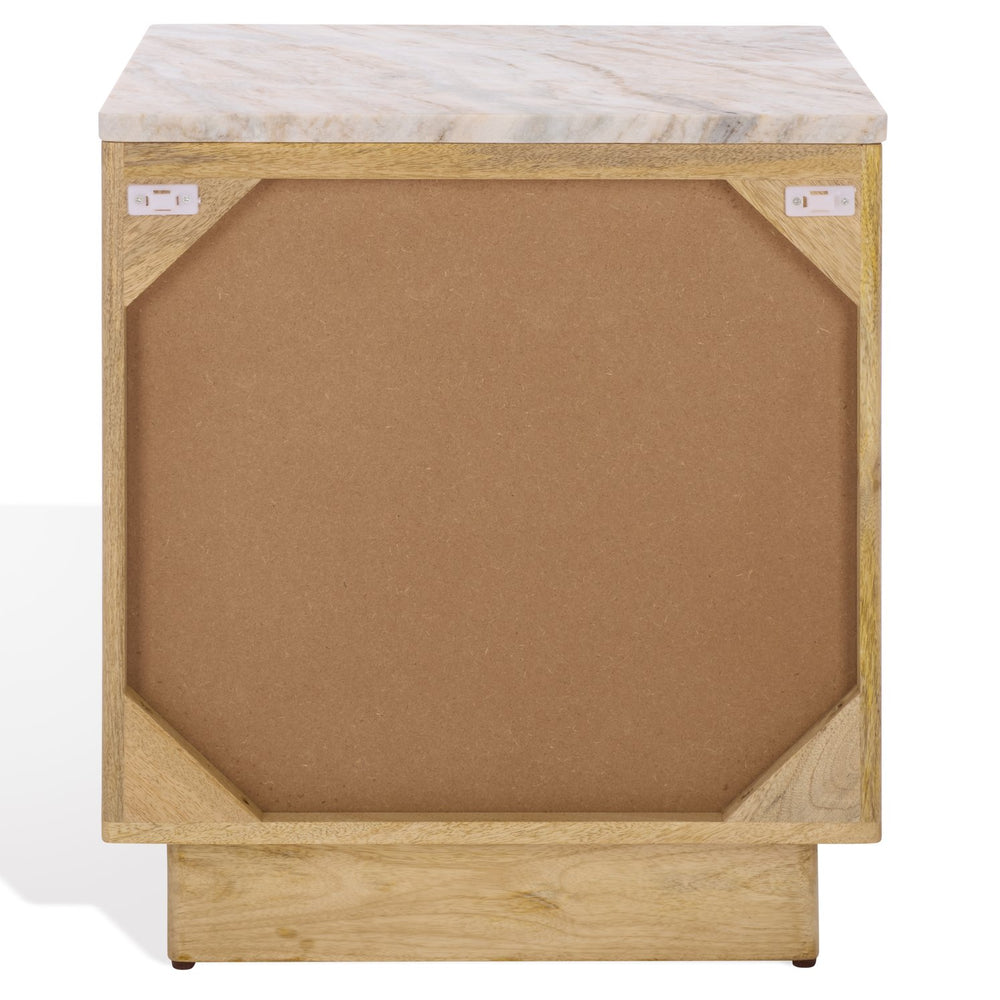 Safavieh Paxter Marble Top Nightstand - Elegant Bedroom Furniture For Timeless Sophistication And Style Natural ,White Marble ,Wood Sfv9758b