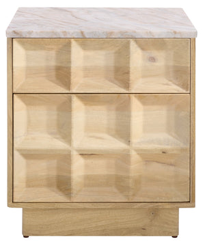 Safavieh Paxter Marble Top Nightstand - Elegant Bedroom Furniture For Timeless Sophistication And Style Natural ,White Marble ,Wood Sfv9758b