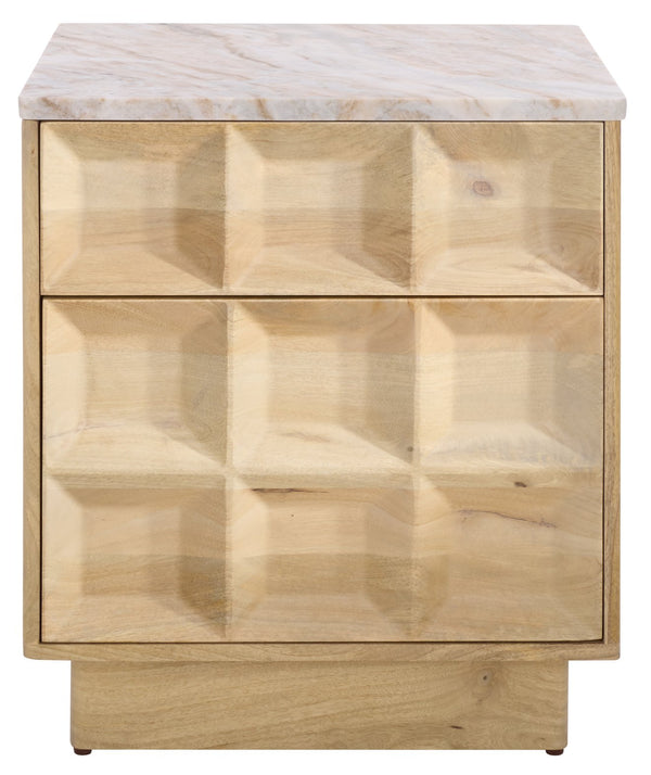 Safavieh Paxter Marble Top Nightstand - Elegant Bedroom Furniture For Timeless Sophistication And Style Natural ,White Marble ,Wood Sfv9758b