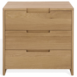 Safavieh Riverside Oak Wood 3 Drawer Nightstand In Natural Finish - Timeless Elegance For Any Decor Natural Oak Wood Sfv9759a