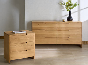 Riverside Oak Wood 6-Drawer Dresser — Spacious 59" Storage Chest With Smooth-Glide Drawers, Rustic Finish