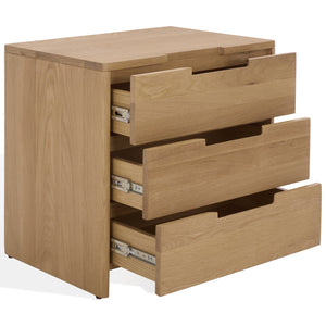 Safavieh Riverside Oak Wood 3 Drawer Nightstand In Natural Finish - Timeless Elegance For Any Decor Natural Oak Wood Sfv9759a