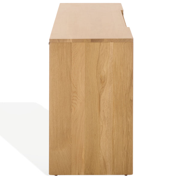 Riverside Oak Wood 6-Drawer Dresser — Spacious 59" Storage Chest With Smooth-Glide Drawers, Rustic Finish