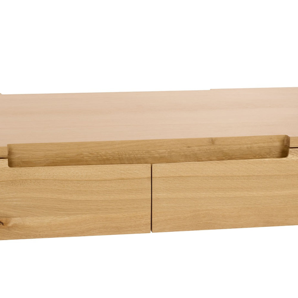 Safavieh RIVERSIDE Oak Wood Coffee Table with 4 Drawers - Natural Finish, Elegant Design for Modern Living SFV9761A