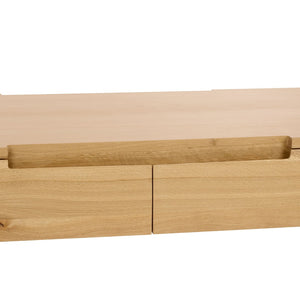 Safavieh RIVERSIDE Oak Wood Coffee Table with 4 Drawers - Natural Finish, Elegant Design for Modern Living SFV9761A