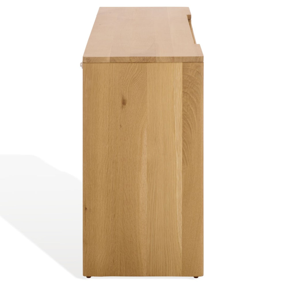 Safavieh RIVERSIDE Console Table – Natural Oak 3 Drawer Design for Entryway, Hallway, or Living Room Elegance SFV9762A