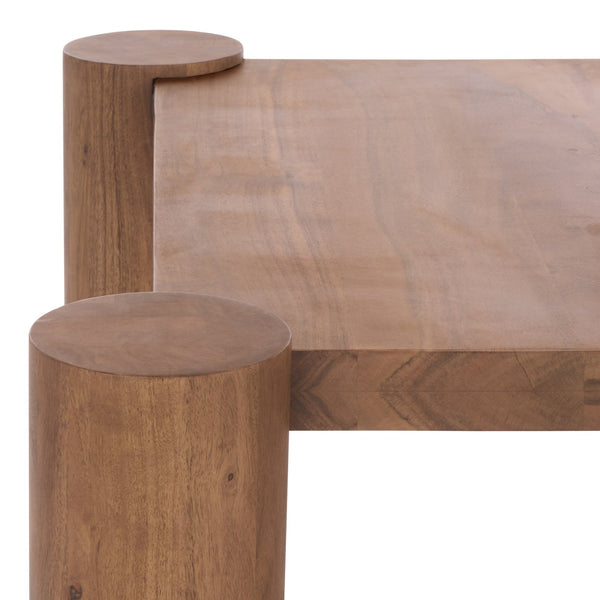 Safavieh Trescott Square Wood Coffee Table In Walnut - Elegant Acacia Design For Modern Living Spaces Natural Wood Sfv9763a-2bx