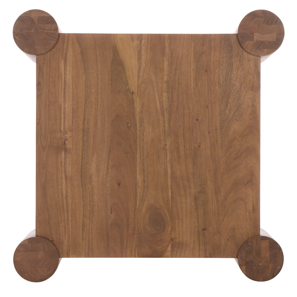 Safavieh Trescott Square Wood Coffee Table In Walnut - Elegant Acacia Design For Modern Living Spaces Natural Wood Sfv9763a-2bx