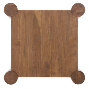 Safavieh Trescott Square Wood Coffee Table In Walnut - Elegant Acacia Design For Modern Living Spaces Natural Wood Sfv9763a-2bx