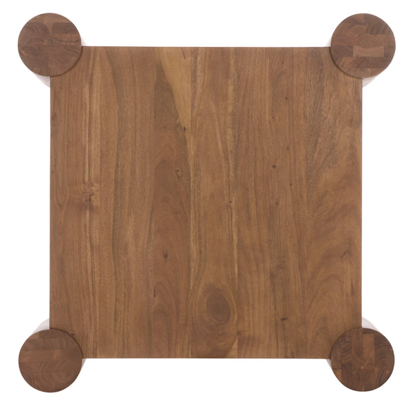 Safavieh Trescott Square Wood Coffee Table In Walnut - Elegant Acacia Design For Modern Living Spaces Natural Wood Sfv9763a-2bx