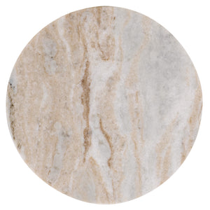Glendale Round Marble Accent Table — Compact 20" Pedestal Side Table With Natural Veining And Durability