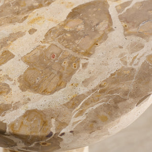 Glendale Round Marble Accent Table — Compact 20" Pedestal Side Table With Natural Veining And Durability
