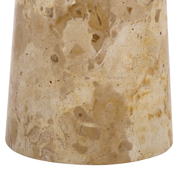 Glendale Round Marble Accent Table — Compact 20" Pedestal Side Table With Natural Veining And Durability