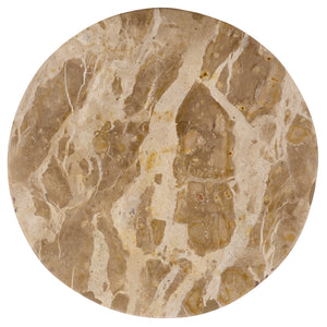 Glendale Round Marble Accent Table — Compact 20" Pedestal Side Table With Natural Veining And Durability
