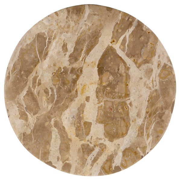Glendale Round Marble Accent Table — Compact 20" Pedestal Side Table With Natural Veining And Durability