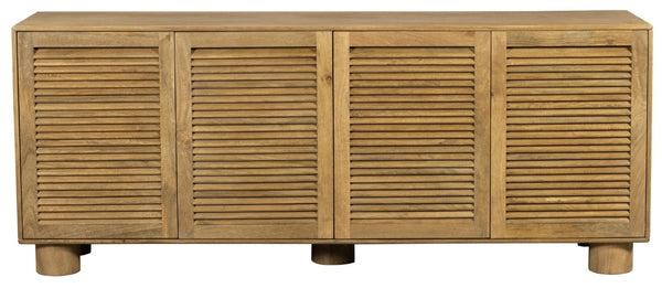 Safavieh Bellasasha Walnut Wood Four Door Sideboard Media Console for Living or Dining Rooms SFV9767A