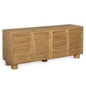 Safavieh Bellasasha Walnut Wood Four Door Sideboard Media Console for Living or Dining Rooms SFV9767A