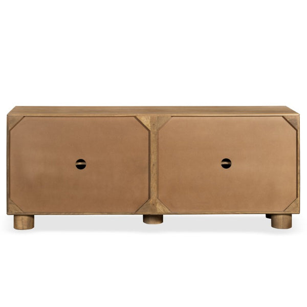 Safavieh Bellasasha Walnut Wood Four Door Sideboard Media Console for Living or Dining Rooms SFV9767A