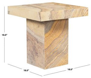 Safavieh Jocelina Square Marble Top Accent Table with Metal Legs and Wood Accents Modern Decor SFV9769A-2BX