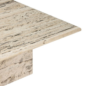 Safavieh Feliciandra Genuine Travertine Rectangular Coffee Table with Natural Stone Veining SFV9772A-2BX