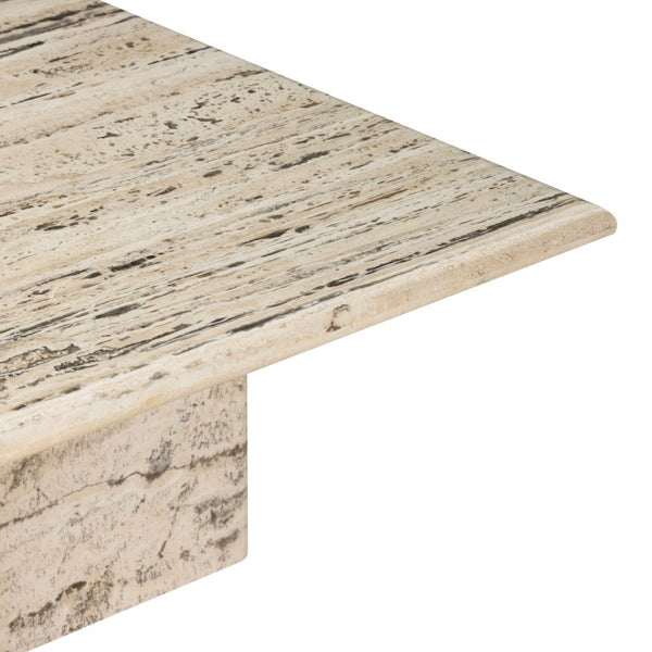 Safavieh Feliciandra Genuine Travertine Rectangular Coffee Table with Natural Stone Veining SFV9772A-2BX