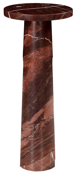 Safavieh Doxander Genuine Marble Top Tall Drink Table with Slim Metal Base for Small Spaces Red SFV9773A