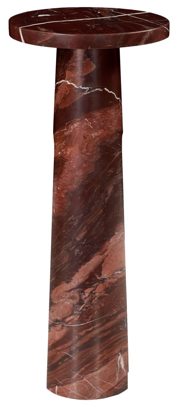 Safavieh Doxander Genuine Marble Top Tall Drink Table with Slim Metal Base for Small Spaces Red SFV9773A