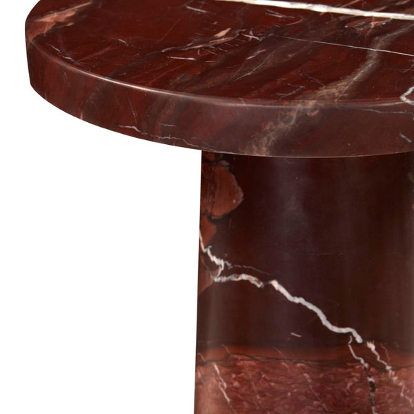Safavieh Doxander Genuine Marble Top Tall Drink Table with Slim Metal Base for Small Spaces Red SFV9773A