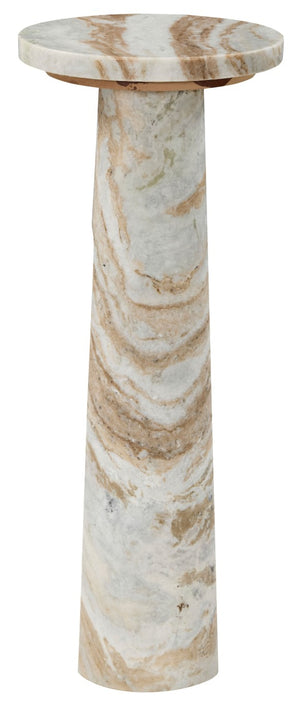 Safavieh Doxander Genuine Marble Top Tall Drink Table with Slim Metal Base for Small Spaces White SFV9773B