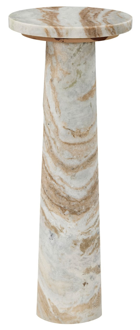 Safavieh Doxander Genuine Marble Top Tall Drink Table with Slim Metal Base for Small Spaces White SFV9773B