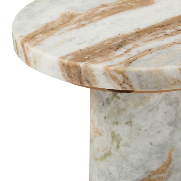 Safavieh Doxander Genuine Marble Top Tall Drink Table with Slim Metal Base for Small Spaces White SFV9773B