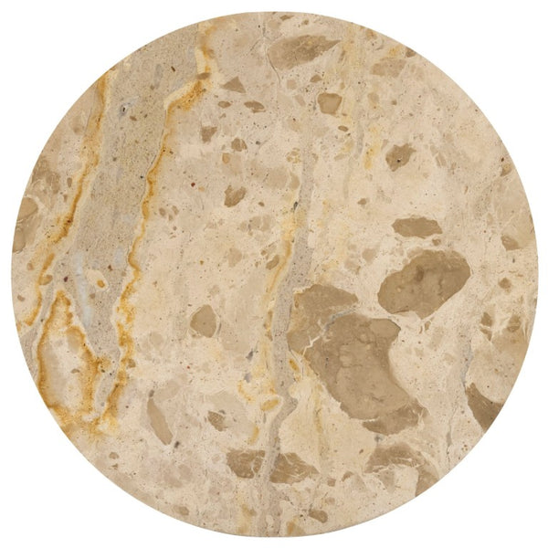 Safavieh Doxander Genuine Marble Top Tall Drink Table with Slim Metal Base for Small Spaces Beige SFV9773C