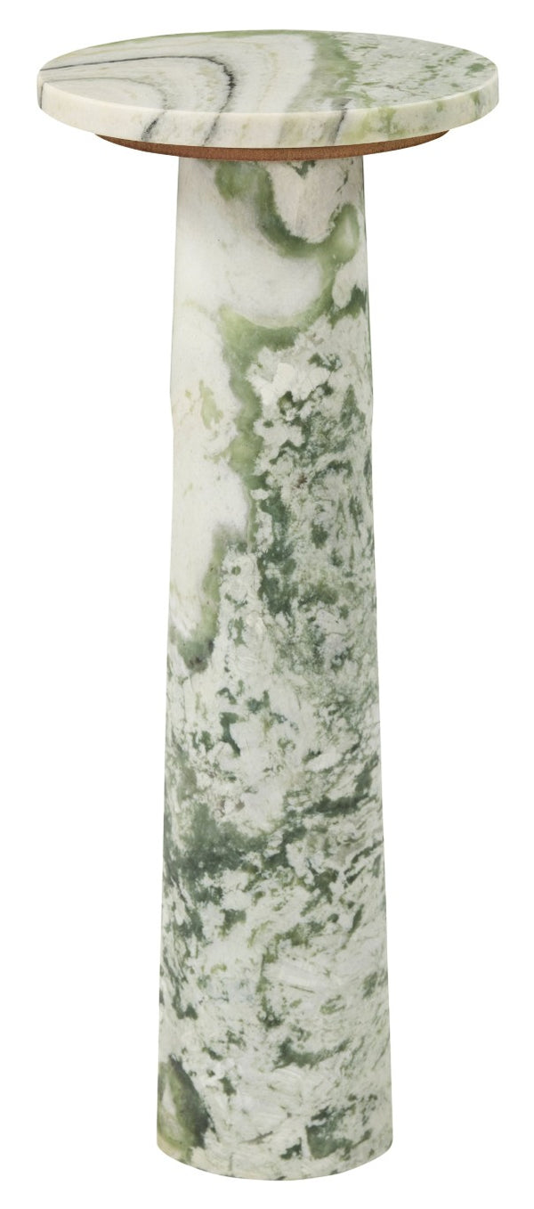 Safavieh Doxander Genuine Marble Top Tall Drink Table with Slim Metal Base for Small Spaces Green SFV9773D
