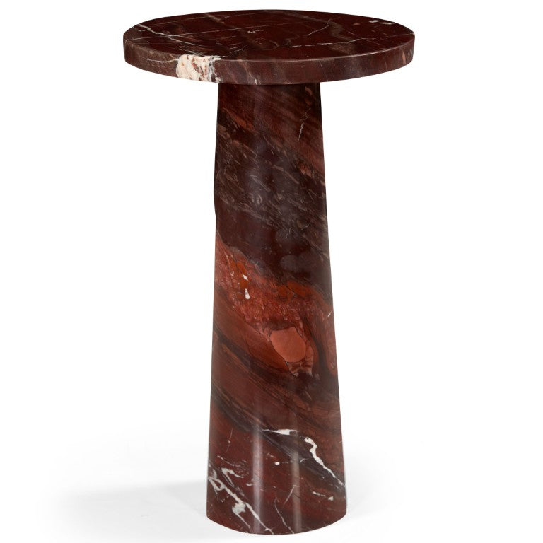 Safavieh Doxander Marble Top Square Drink Table with Bold Metal Base for Accent Chair Side Red SFV9774A