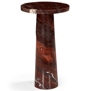 Safavieh Doxander Marble Top Square Drink Table with Bold Metal Base for Accent Chair Side Red SFV9774A
