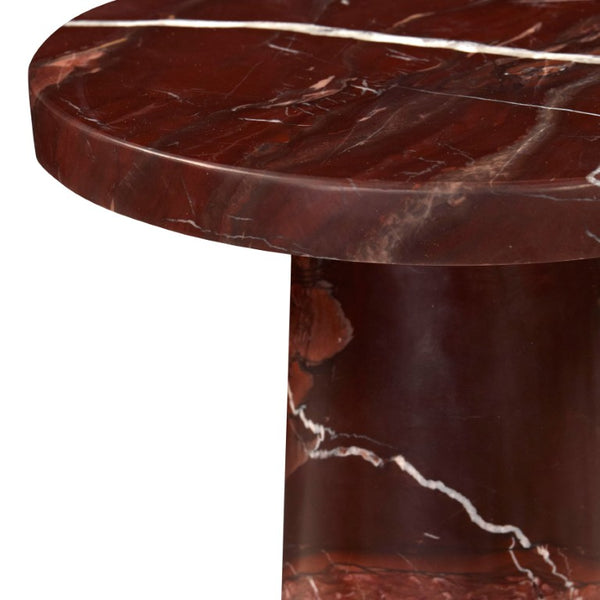Safavieh Doxander Marble Top Square Drink Table with Bold Metal Base for Accent Chair Side Red SFV9774A