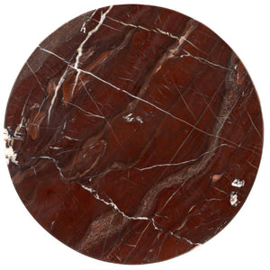 Safavieh Doxander Marble Top Square Drink Table with Bold Metal Base for Accent Chair Side Red SFV9774A