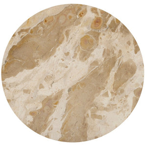 Safavieh Doxander Marble Top Square Drink Table with Bold Metal Base for Accent Chair Side Beige SFV9774C