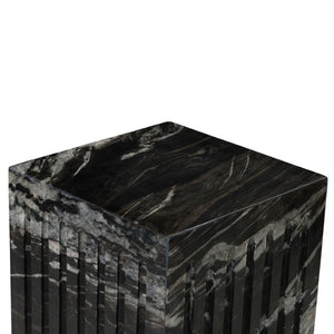 Safavieh Carleton Square Compact Marble Top Drink Table for Living Room or Bedroom Accent Black SFV9775A