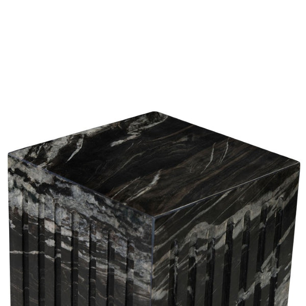 Safavieh Carleton Square Compact Marble Top Drink Table for Living Room or Bedroom Accent Black SFV9775A