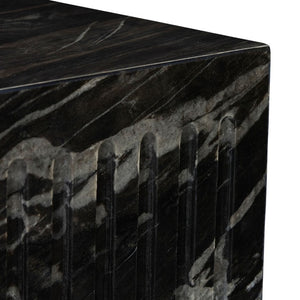 Safavieh Carleton Square Compact Marble Top Drink Table for Living Room or Bedroom Accent Black SFV9775A
